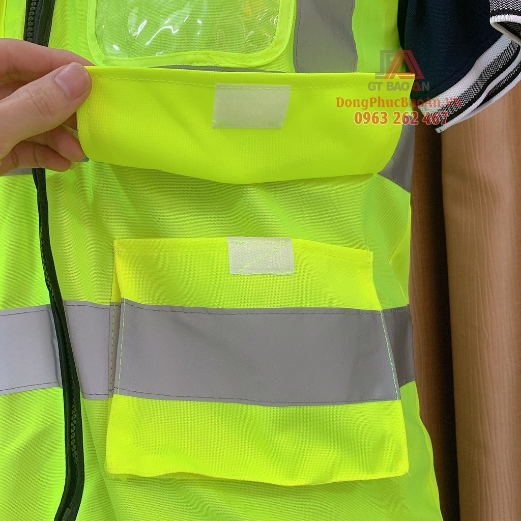 Áo Gile phản quang túi hộp Cao Cấp cho công nhân, kỹ sư Đủ Màu