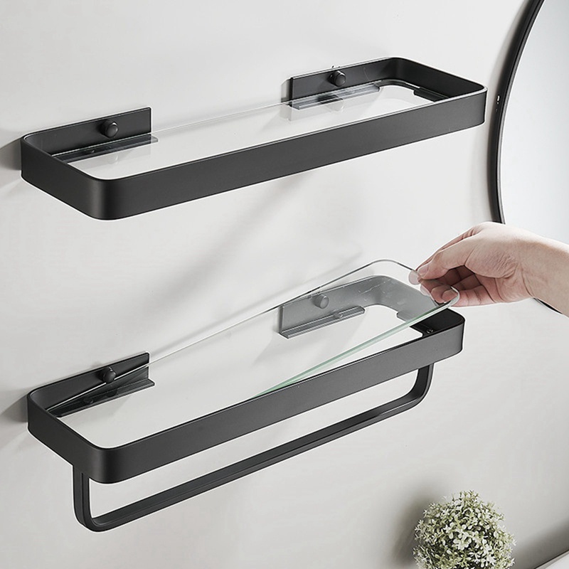 Kệ Đựng Đồ Dùng Nhà Tắm 2 Tầng Màu Đen 11.8 Inch Tiện Dụng