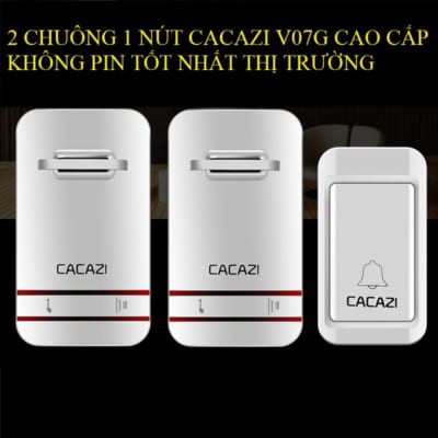 [INCU16APR]  Chuông Cửa 2 CHUÔNG 1 NÚT  CACAZI V027G Cao Cấp NHẤT PIN Cơ Chạy Vĩnh Viễn, Không Phải Thay Pin