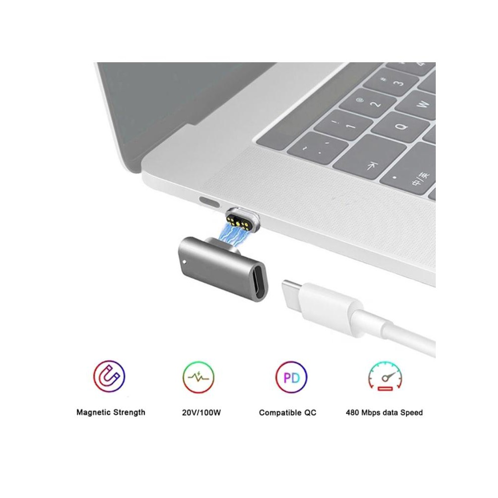 Bộ chuyển đổi từ tính 9 chân type C 100w 20 Mbps