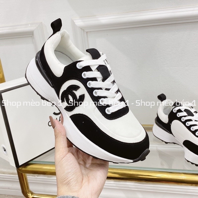 Giày thể thao sneaker cn trắng pha viền đen fullbox