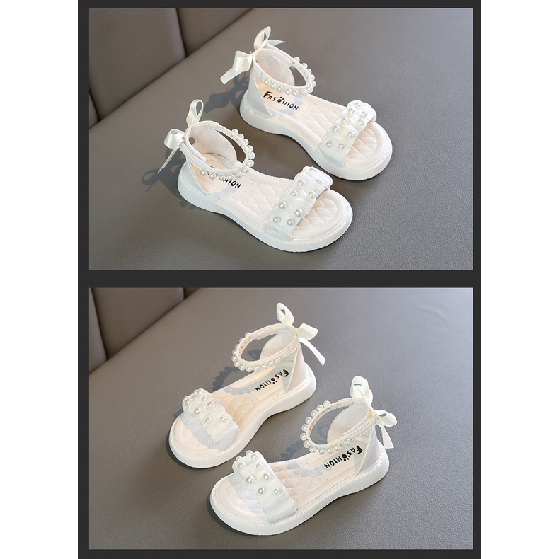 Dép sandal học sinh quai đính hạt xd-115 Quảng Châu cao cấp cho bé gái từ 3 đến 15 tuổi
