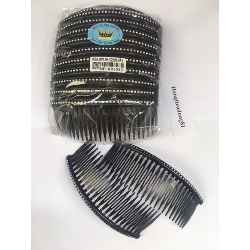 Xược tóc mái trơn và đính hạt