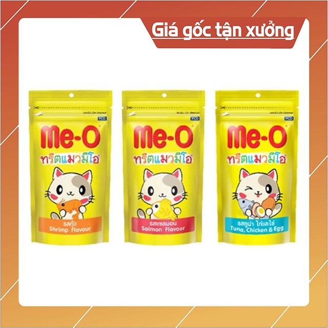 [BÁN LẺ GIÁ XƯỞNG] Bánh thưởng cho mèo Me-O gói 50g - 3 vị Cá Hồi, Cá Ngừ, Tôm - Bobo Petshop Phụ kiện thú cưng Hà Nội