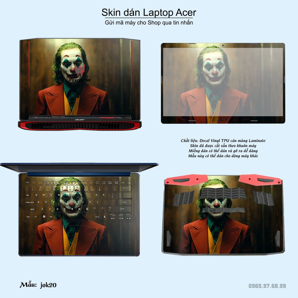 Skin dán Laptop Acer in hình Joker _nhiều mẫu 3 (inbox mã máy cho Shop)