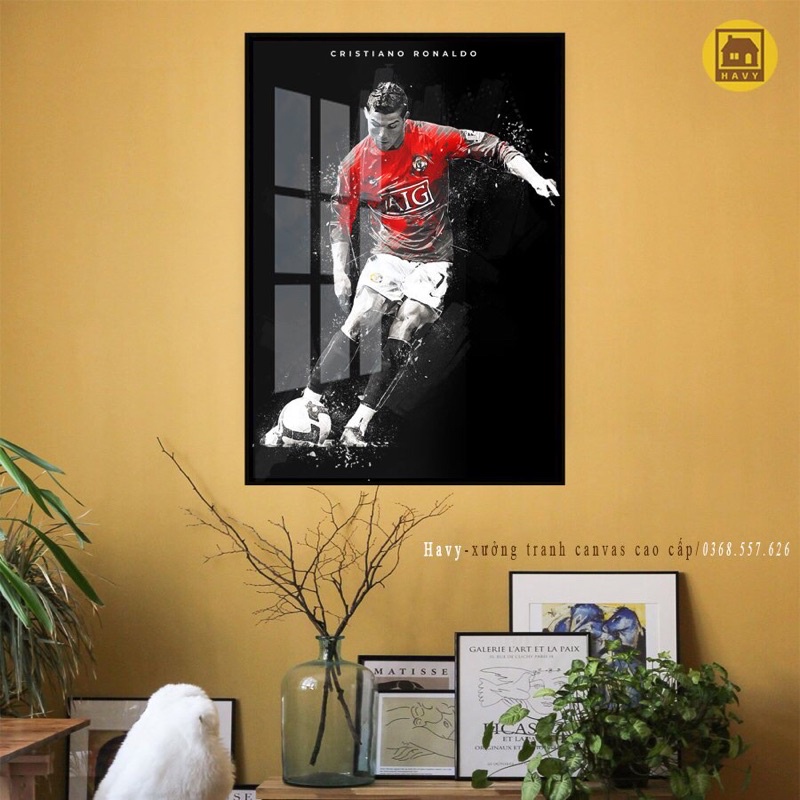 Tranh CR7 Cristiano Ronaldo mica tráng gương
