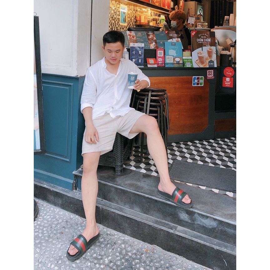 Áo sơ mi tay dài trắng chất linen Hung Tubes