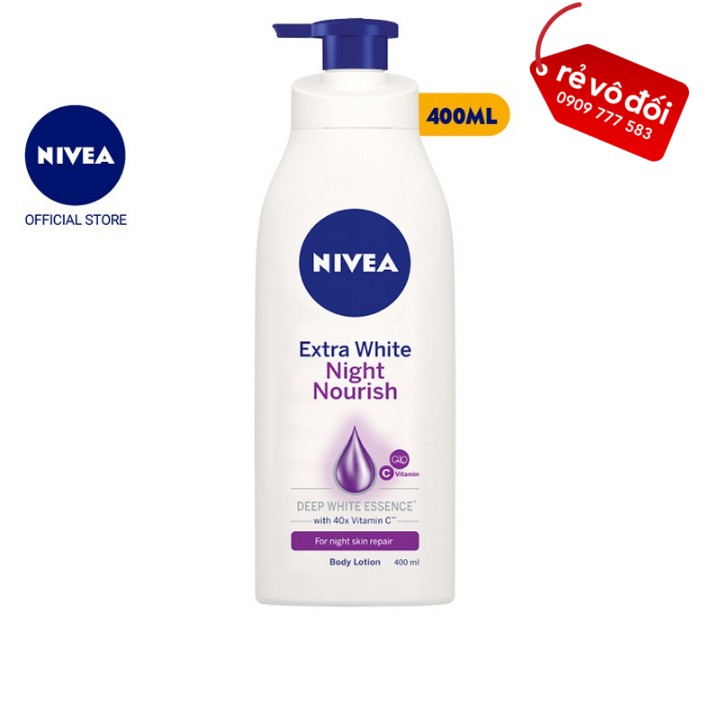 Sữa dưỡng thể trắng da Nivea ban đêm 400ml - Thái Lan