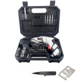 Bộ máy khoan và vặn ốc vít kèm 45 chi tiết có sạc tích điện JOUST MAX + 1 dao ATM và 1 thép đa năng