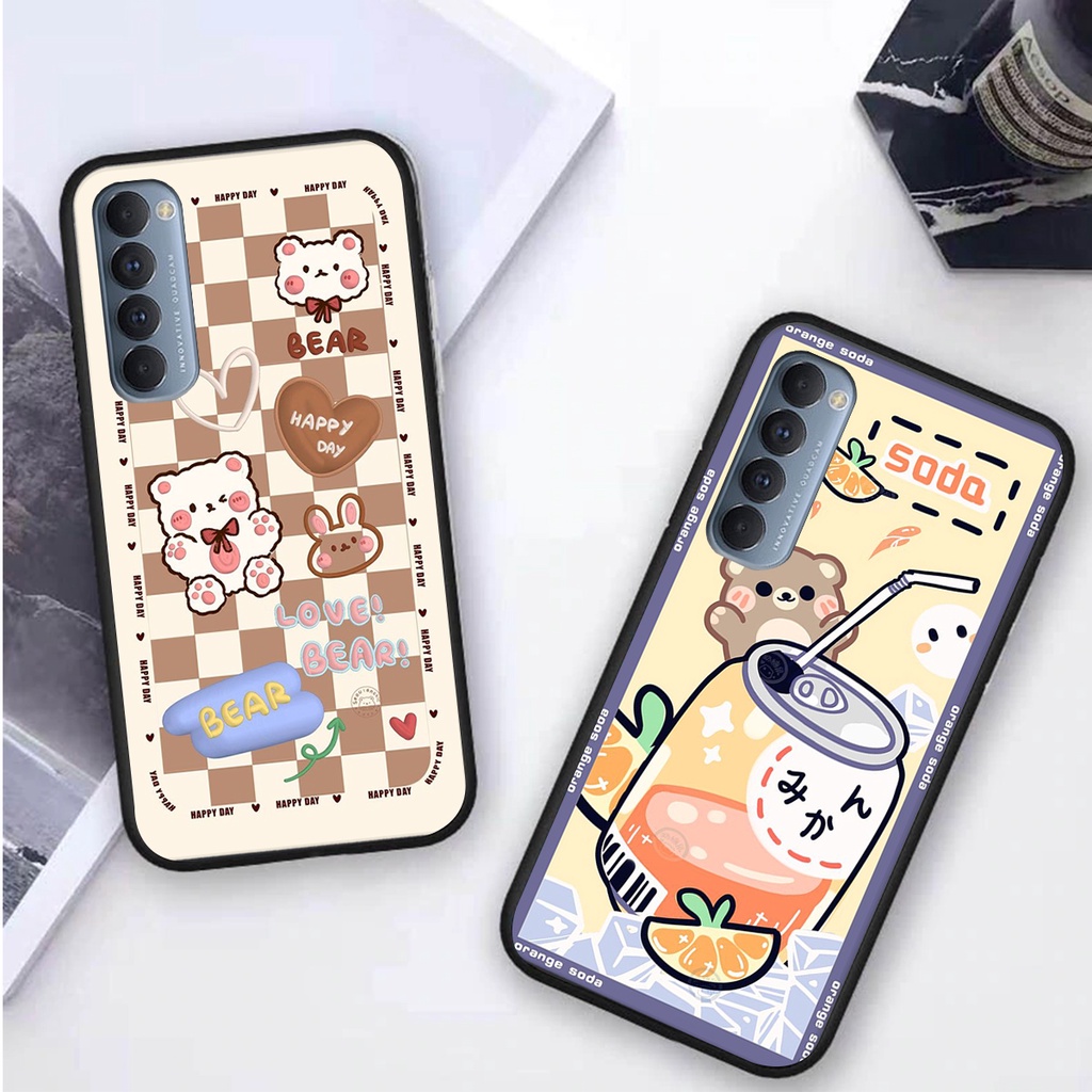 Ốp lưng Oppo RENO 4 / RENO 4 PRO in hình 3D GẤU cute be@r, soda, happy day cực hot ,thời thượng