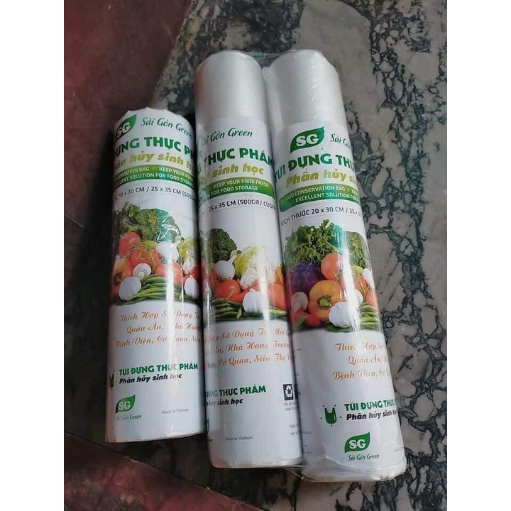 SET 3 CUỘN TÚI ĐỰNG THỰC PHẨM TỰ PHÂN HỦY SG TIỆN DỤNG