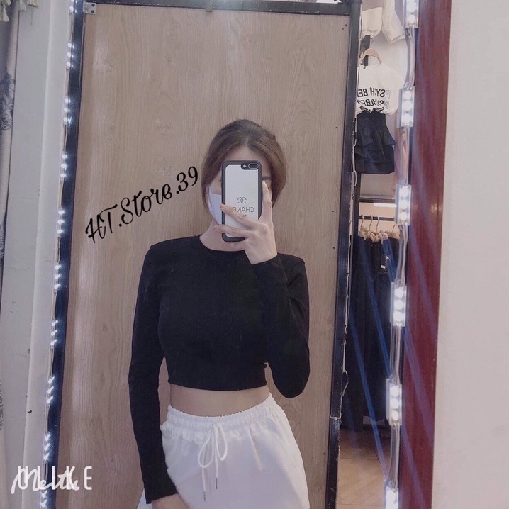 Áo Croptop Dài Tay  💖  💖FREESHIP Áo croptop trơn ôm, Chất co dãn 4 chiều, thoáng mát Áo Mùa Thu 2021