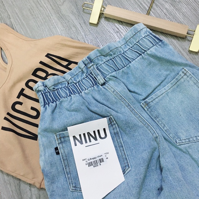 [ Mã FAMAYWA giảm 10K đơn 50K] Quần baggy bò lưng chun co giãn chất liệu denim dày dặn dáng lửng phong cách hàn quốc | BigBuy360 - bigbuy360.vn