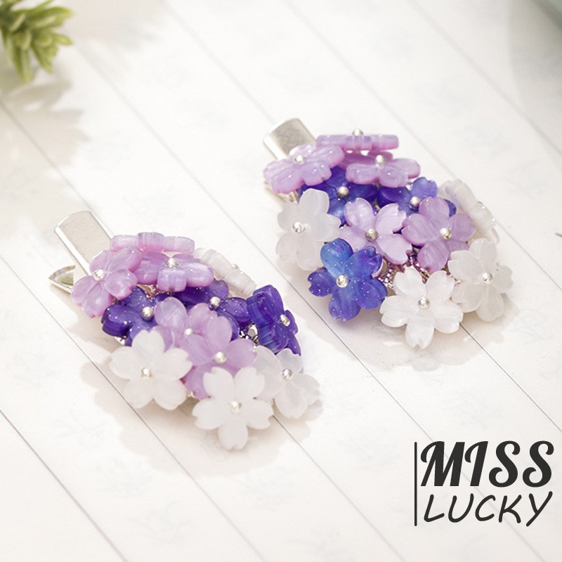 Kẹp Tóc Hình Hoa Đính Đá Tím Phong Cách Trung Hoa Cổ Điển Cho Nữ