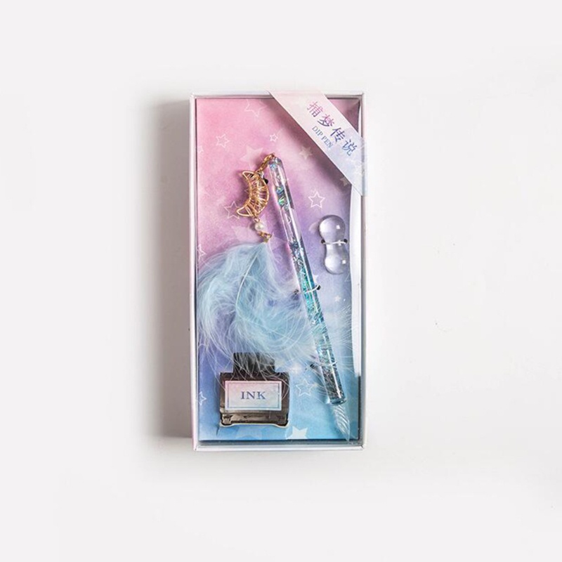 Bút Thạch Anh Pha Lê seng Có Mặt Dây Chuyền Lông Vũ 30ml Làm Quà Tặng Sinh Nhật