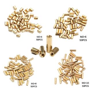 Bộ 50 Đinh Ốc Lục Giác M2 Bằng Đồng Thau 4mm/6mm/8mm/10mm
