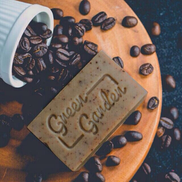 100gr Xà phòng handmade Green Garden Cofee Tẩy tế bào chết sạch sáng da | BigBuy360 - bigbuy360.vn