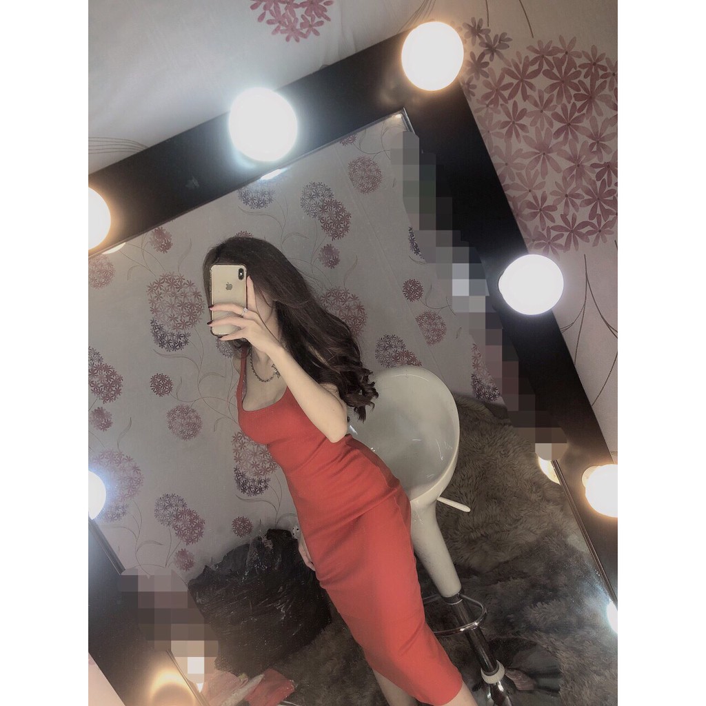 Đầm body 2 dây dáng dài tôn dáng