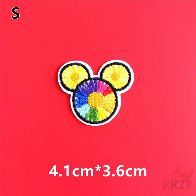 ☸ Sticker Ủi Thêu Hình Chuột Mickey / Hoa Hướng Dương Thời Trang ☸ 1 Sticker Ủi Thêu Hình Huy Hiệu