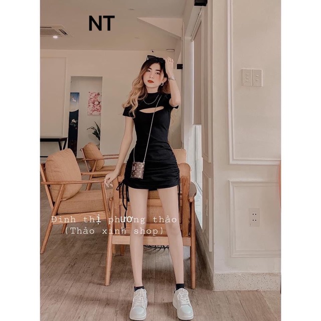 Váy body hở ngực rút hông NT12