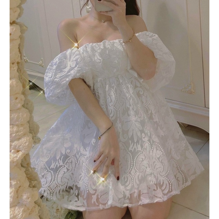 ĐẦM BABYDOLL HOA NỔI BẸT VAI