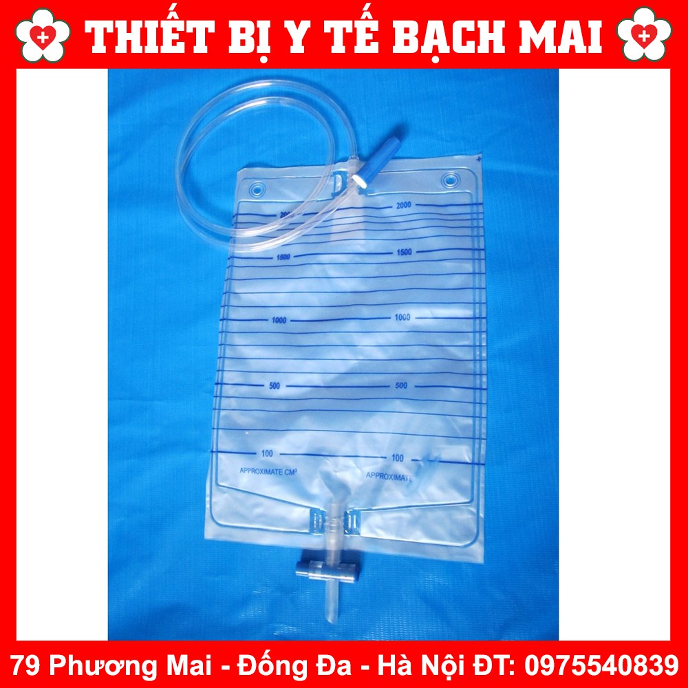 Bịch 10 Túi Đựng Nước Tiểu Y Tế Van Ngang