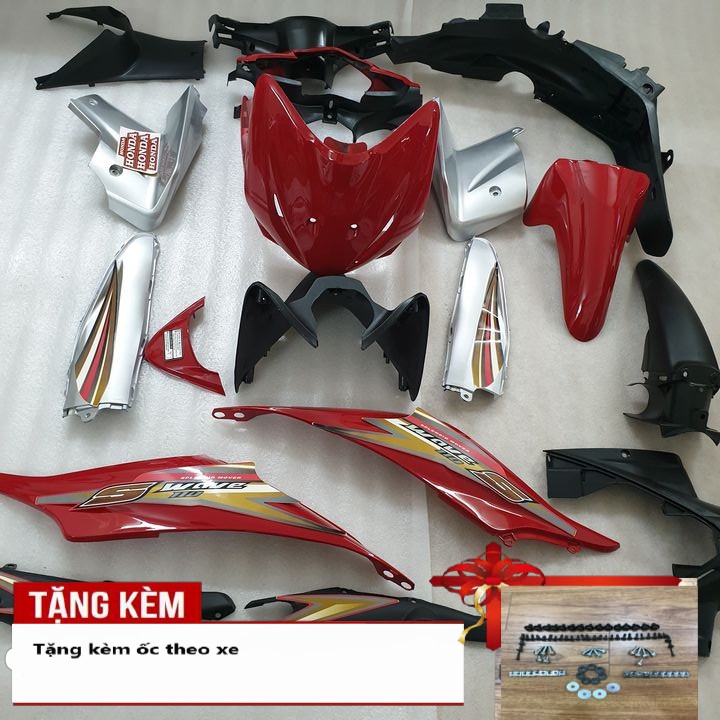 Bộ nhựa Wave S110 đời 2008 đến 2010 Màu Đỏ Đun  Dàn áo xe Wave S110 - B545