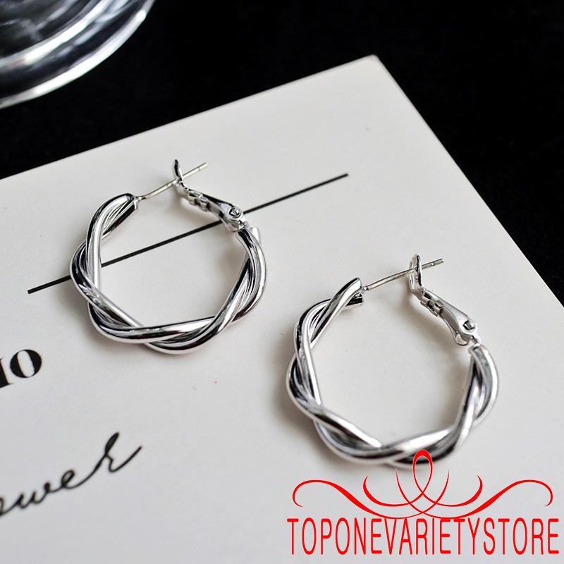 Khuyên tai nữ hình tròn màu sắc thời trang