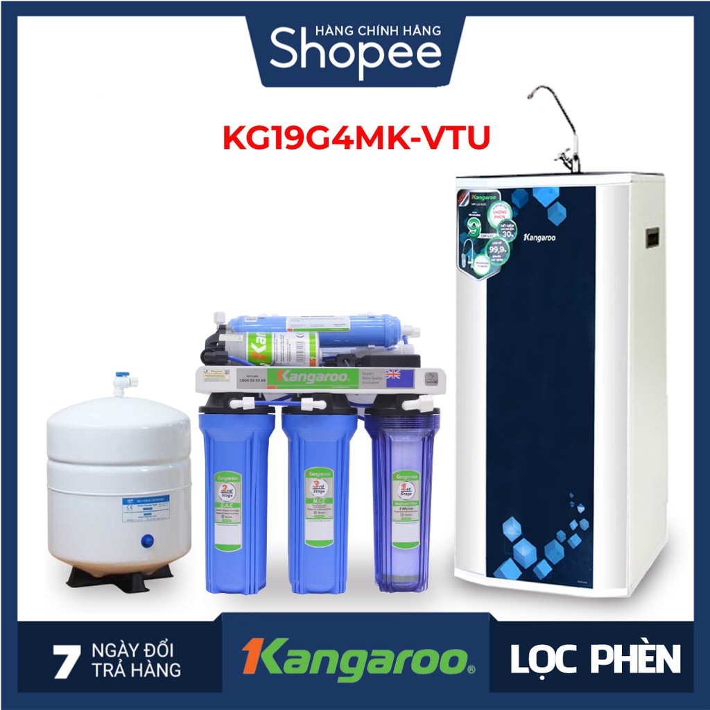 Máy Lọc Nước RO KANGAROO KG19G4MK-VTU (9 cấp lọc - Bao gồm tủ cường lực)