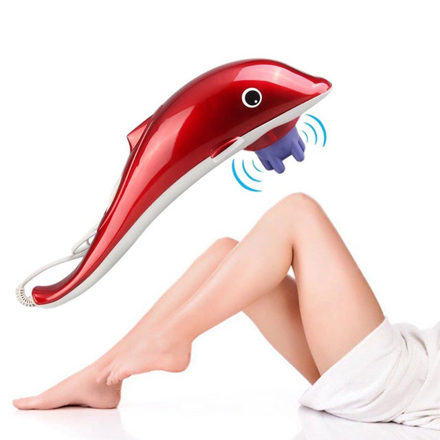 Máy massage trị liệu hồng ngoại cá heo cầm tay size lớn kèm 3 đầu massage Dolphin