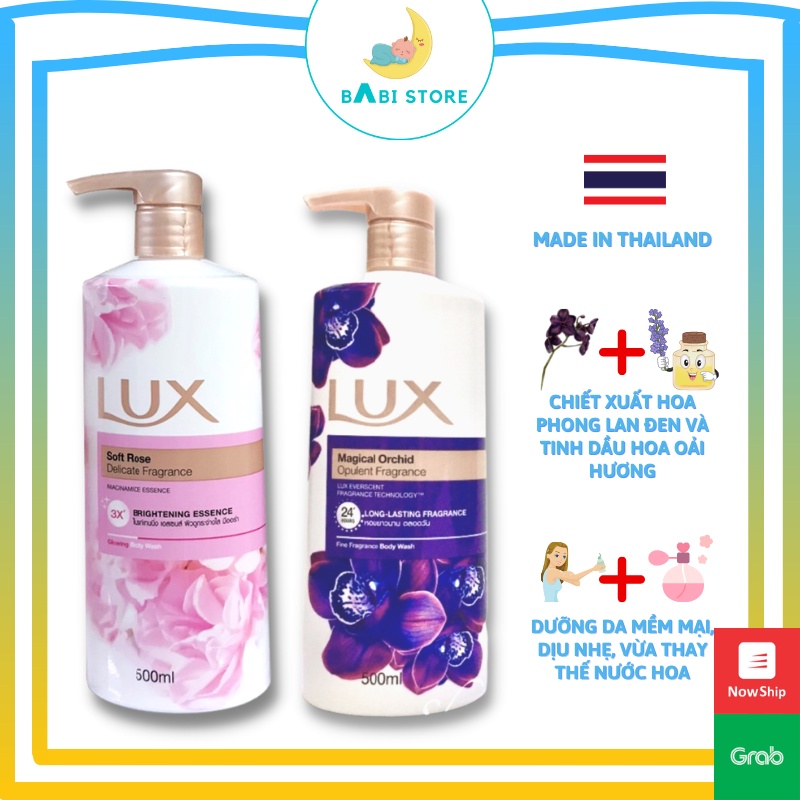 Sữa tắm cao cấp Lux Thái Lan, sữa tắm Lux Thái 500ml hương nước hoa siêu thơm - Babi Store | BigBuy360 - bigbuy360.vn