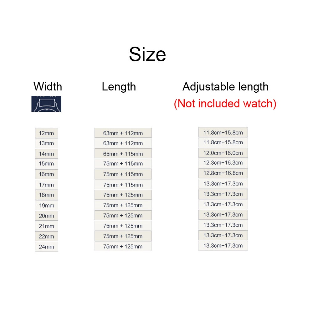 Dây đồng hồ da thật họa tiết cá sấu thay thế 12 13 14 15 16 17 18 19 20 21 22 23 24 mm