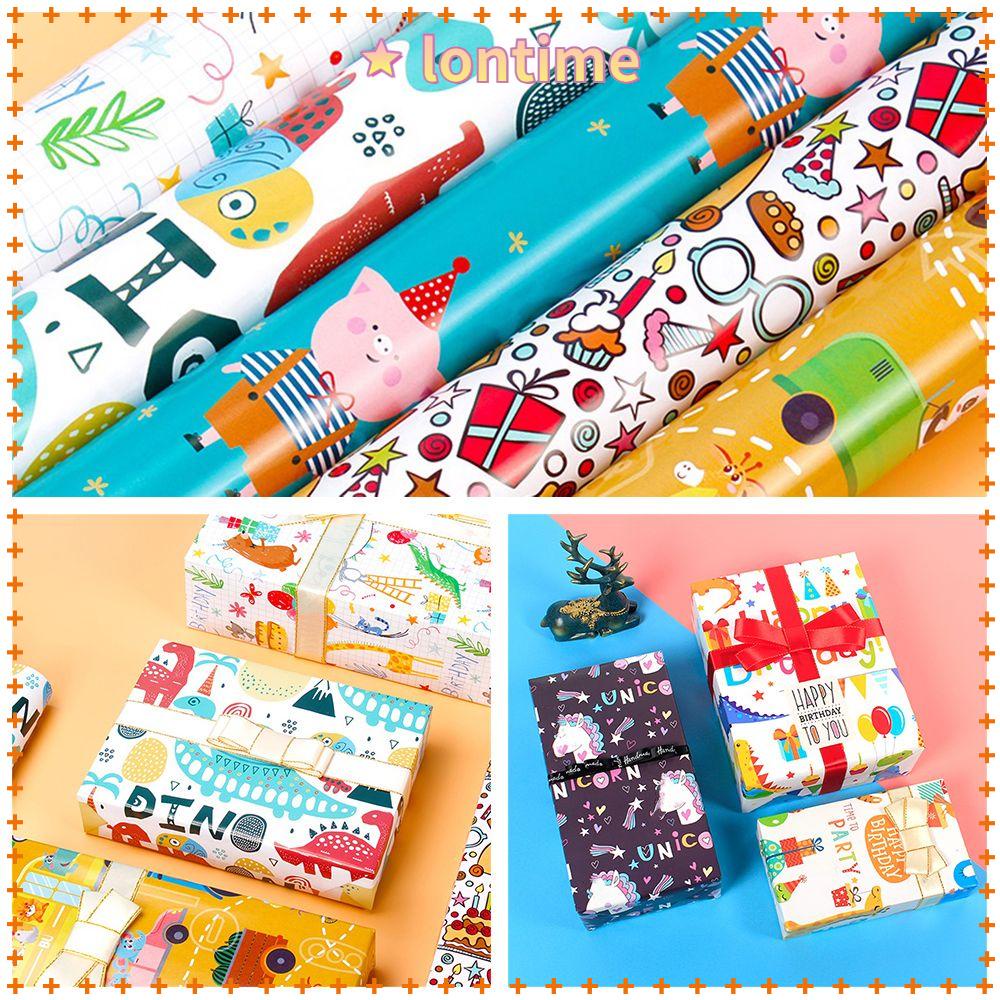 Giấy gói quà hình khủng long hoạt hình DIY