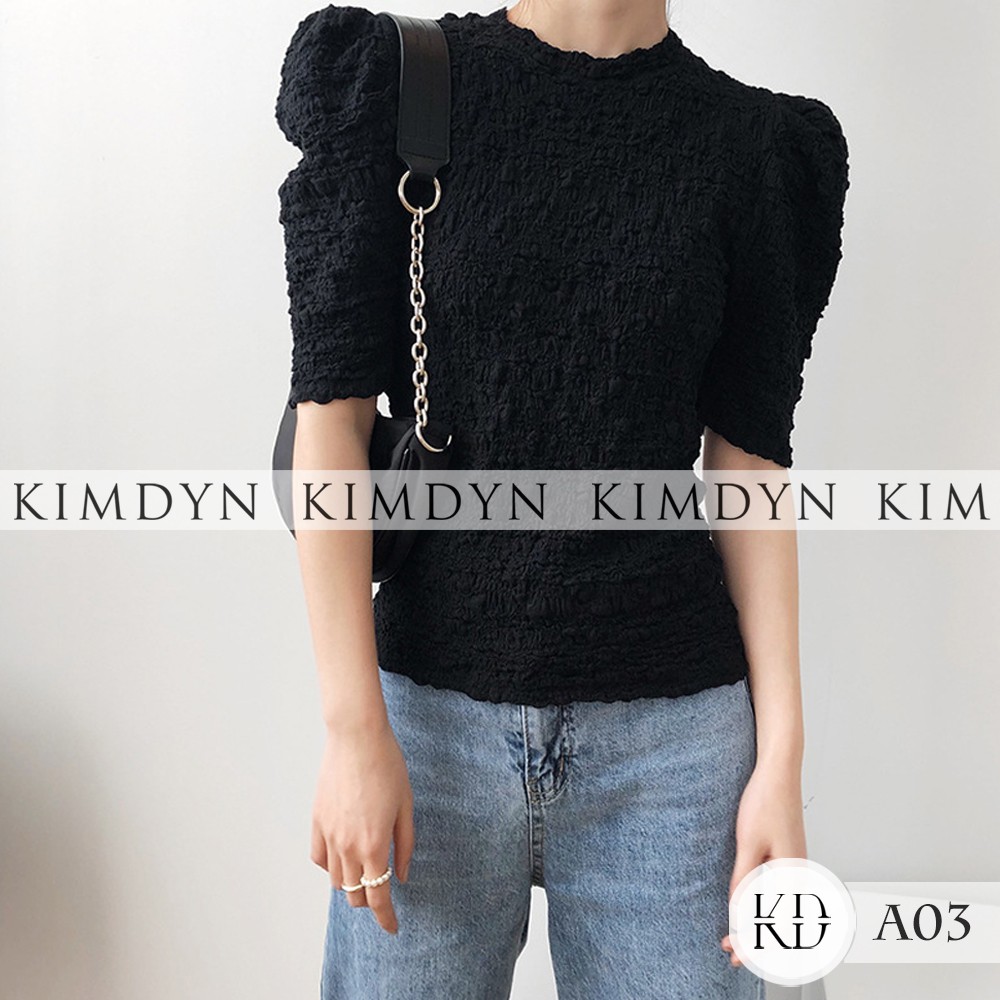 Áo thun nữ tay phồng cổ điển KIMDYN [KDA03]