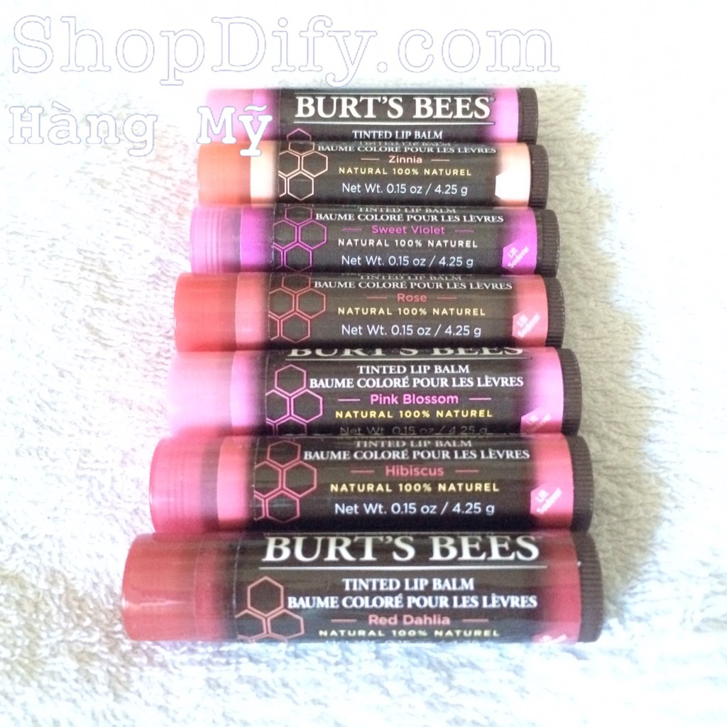 Son Dưỡng Có Màu Burts Bees Tinted Lip Balm 100% Tự Nhiên Burt Bee Tint