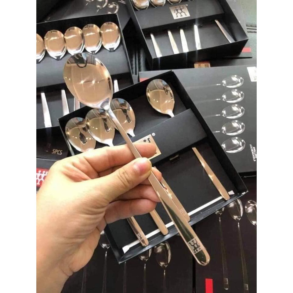 Muỗng Ăn Inox Cán Dài Thìa inox 304 ZWilling xuất Đức phong cách Châu Âu sang trọng cao cấp