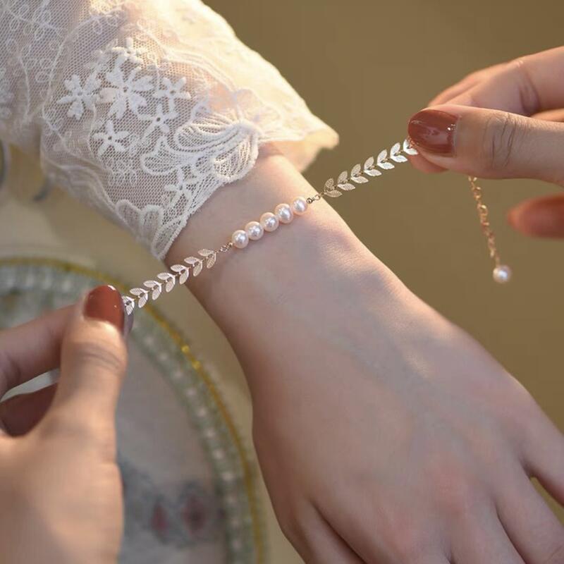 Vòng Tay Mạ Vàng 14K Đính Ngọc Trai
