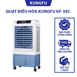 Quạt điều hòa hơi nước Kungfu KF-35C có điều khiển, Dung tích 30L, Máy làm mát đa năng, Tiết kiệm điện, Chính hãng .