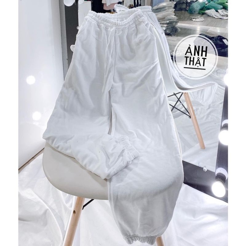 Quần jogger nữ ống rộng thể thao quần tập gym Free size phong cách ulzzang