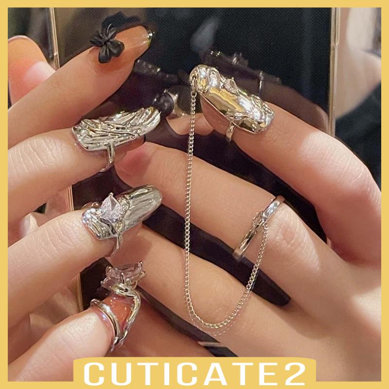 Set 4 Nhẫn Đính Móng Tay Nghệ Thuật Dự Tiệc Halloween