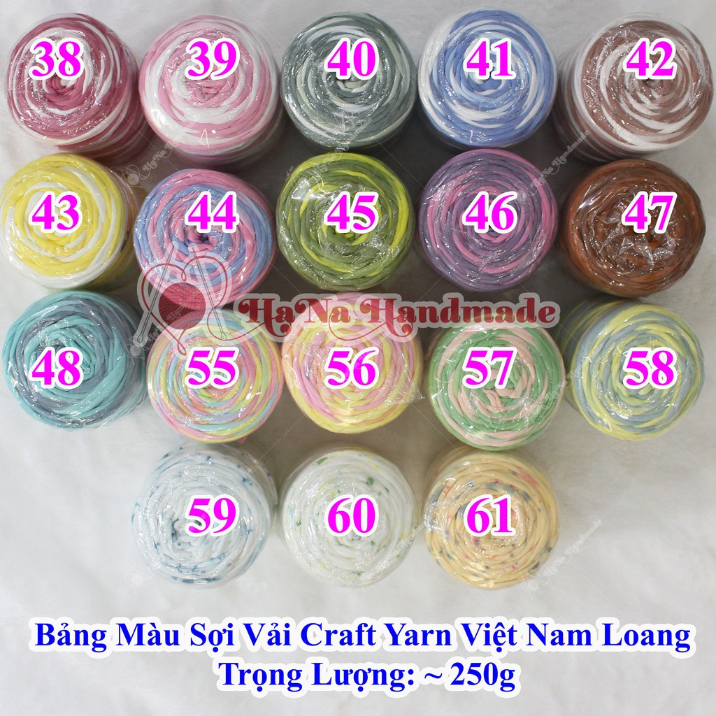 Sợi vải loang Việt Nam / sợi vải loang craft yarn 50k/cuộn 250g