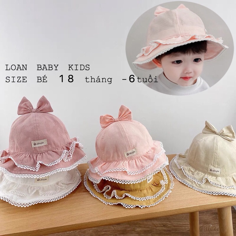 MŨ NÓN BÉ GÁI SIÊU XINH CHO BÉ 18 tháng đến 5 tuổi