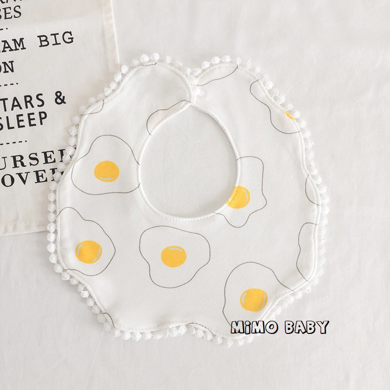 Yếm cổ hoa style hàn quốc mẫu viền sóng Mimo Baby YC04 cho bé