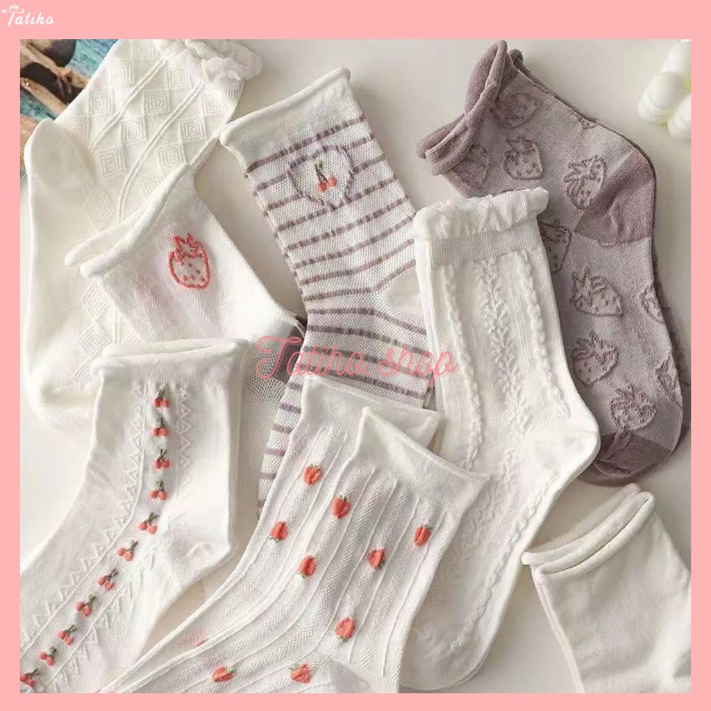 [Hàng Xịn, Giá Tốt] Vớ Nữ Cổ Cao Ren Dày Phong Cách Hàng Quốc Dễ Thương - Mã TV007