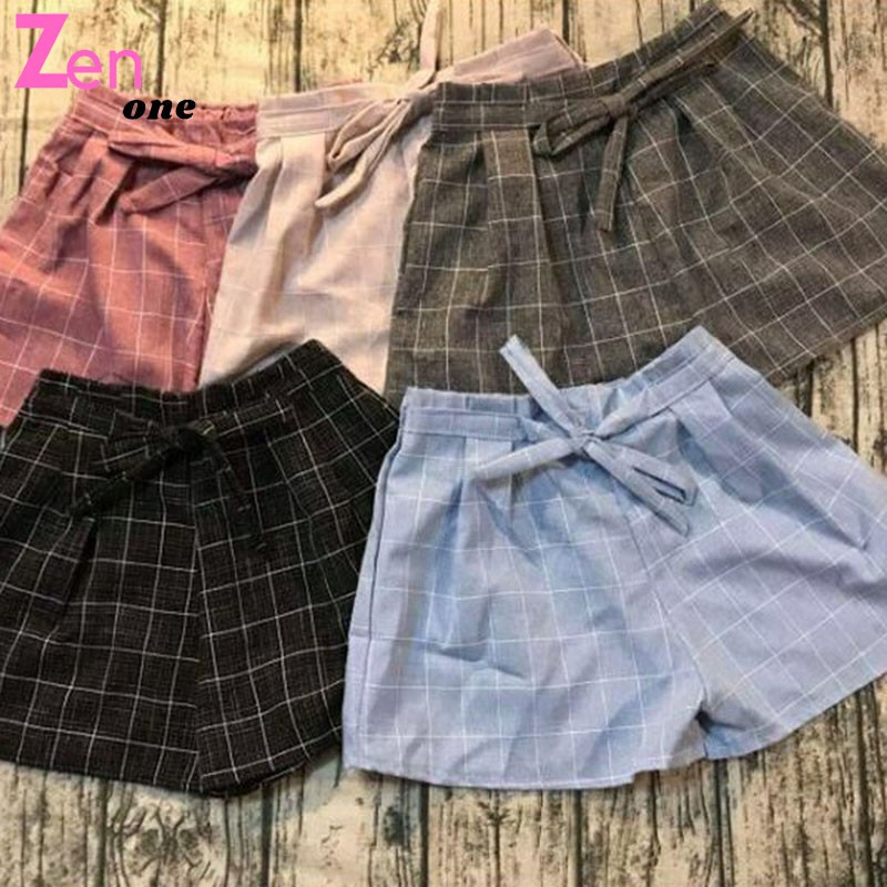Quần đùi nữ ZenOne , quần short dáng giả váy kẻ caro chất liệu kaki mềm  mại giặt máy không lo bung chỉ , phai màu. | BigBuy360 - bigbuy360.vn