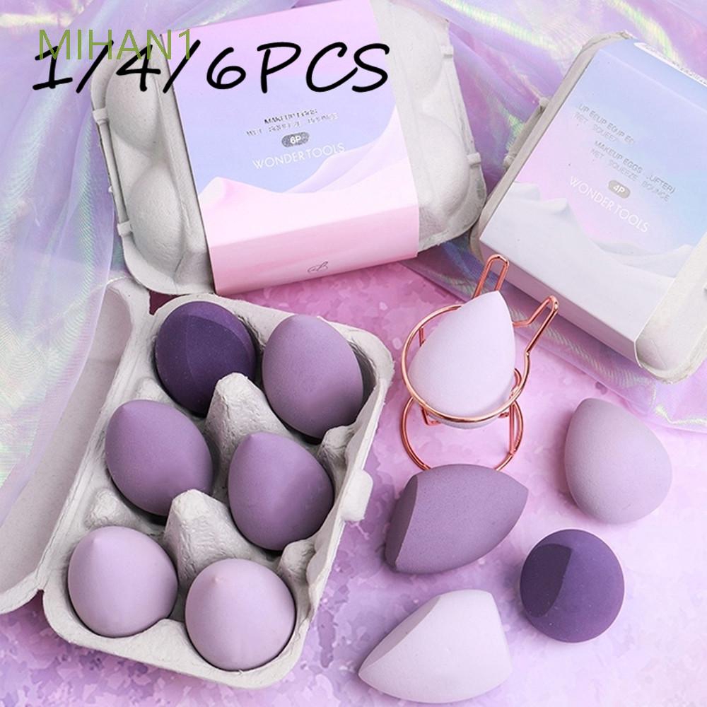 [Hàng mới về] Set 1 / 4 / 6 mút tán trang điểm màu tím hình giọt nước tiện dụng