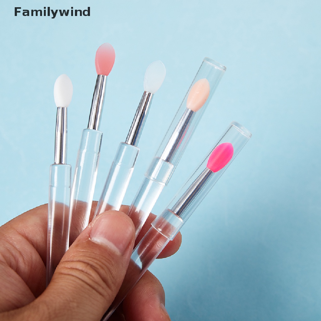 [Hàng mới về] Set 2 cọ tô son môi bằng silicone kèm nắp chống bụi tiện dụng