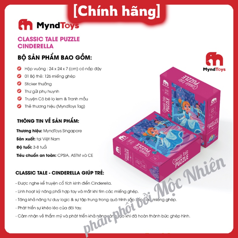 Đồ Chơi Xếp Hình MyndToys Classic Tale Puzzle Cinderella - Cô bé Lọ Lem Dành Cho Các Bé Trên 4 Tuổi