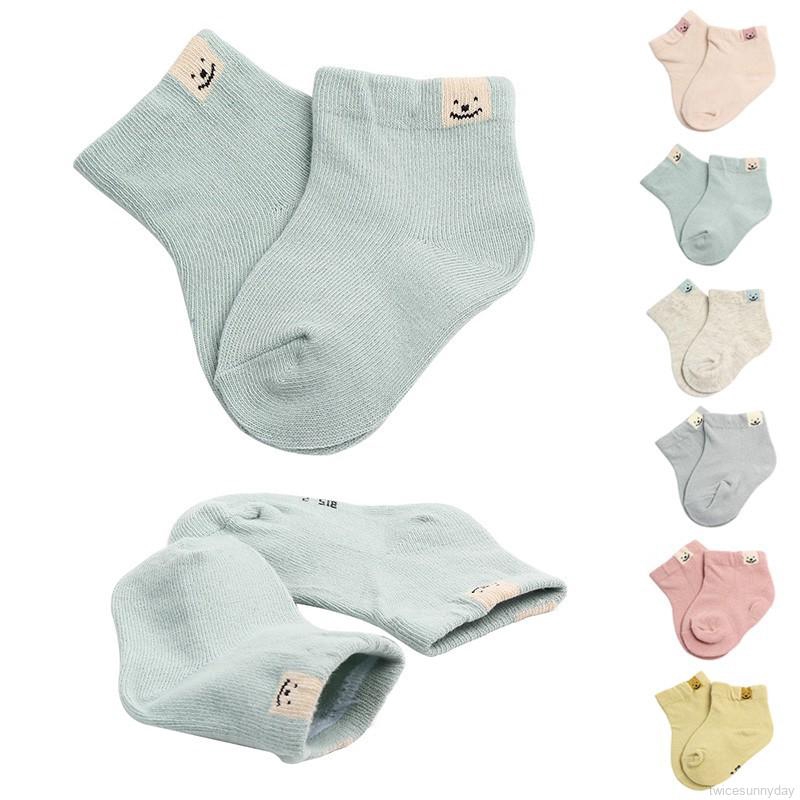 Tất cotton mềm mại màu trơn cho bé