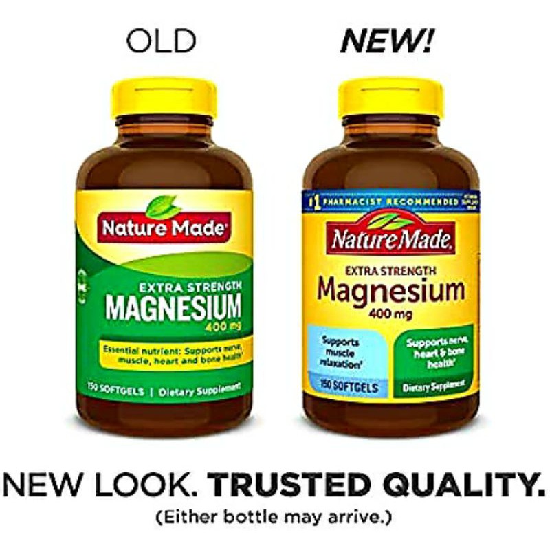 Magnesium Nature Made 400mg 150 Viên Bổ Sung Vitamin Magie Cam Kết Chính Hãng